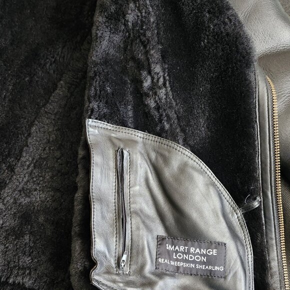 Sheepskin Shearling Aviator Leather Jacket - Picture 7 of 13